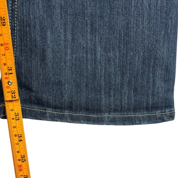 Beyonce's Dereon Embellished Velour Low Rise Flare Dark Distressed Jeans Size 16 - Picture 14 of 16